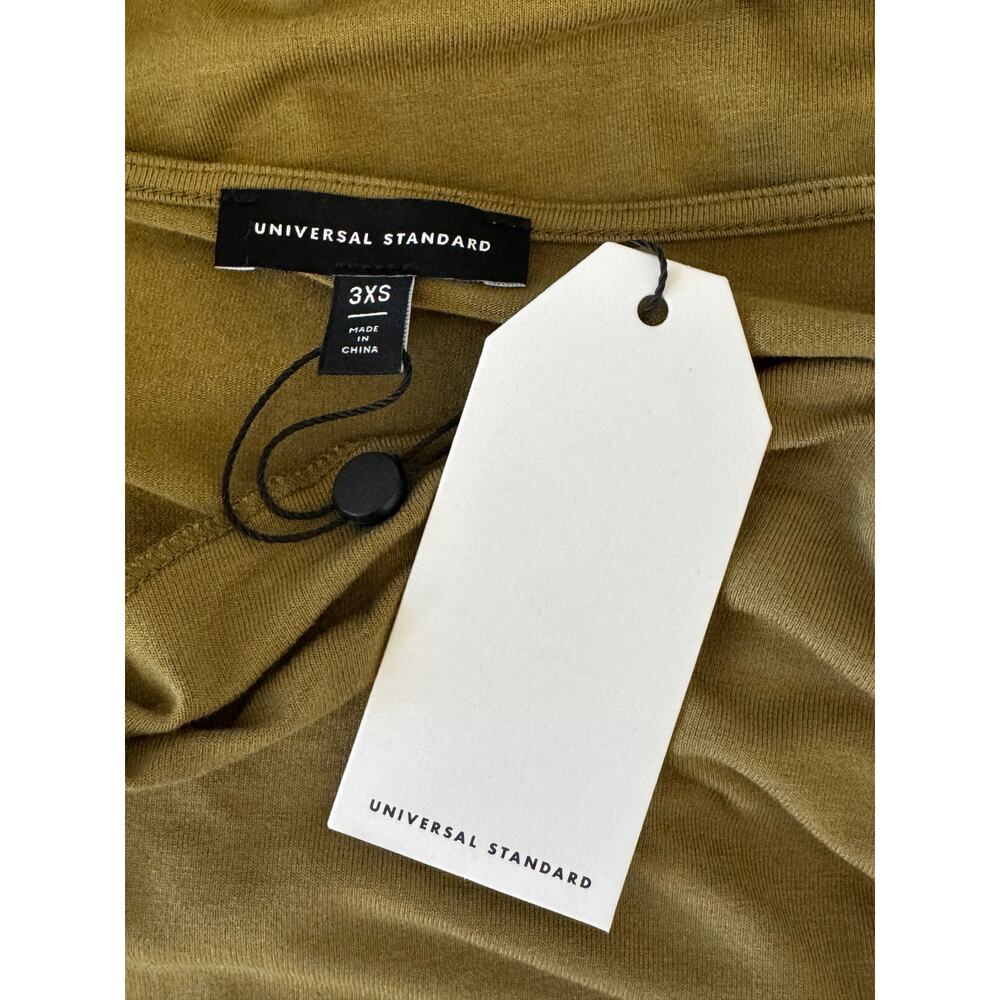 UNIVERSAL STANDARD Anthro Ochre Ruched Long Sleeve Jersey Top Shirt Size 3XS 2/4 - Picture 5 of 8